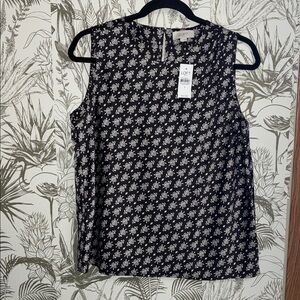 LOFT S NEW Black and White Sleeveless Top